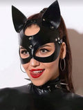 Catwoman - Luxus Leder-Maske mit Ohren