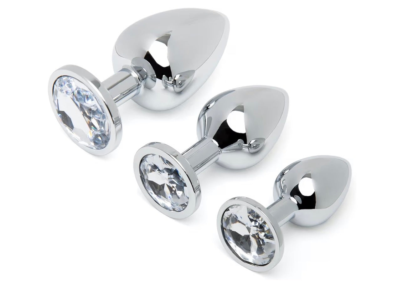 Crystal Pleasure - Anal-Plug-Set mit Kristallen (3 Größen)